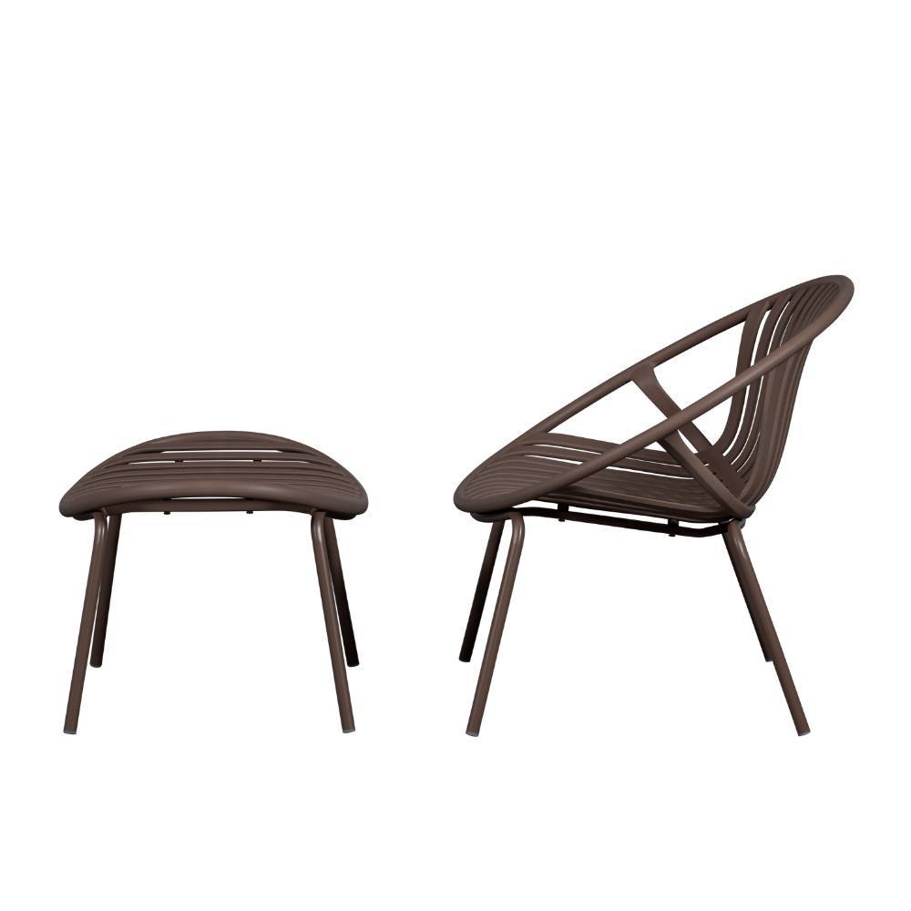 Gartensessel mit Hocker Set - Scolari (zweiteilig)