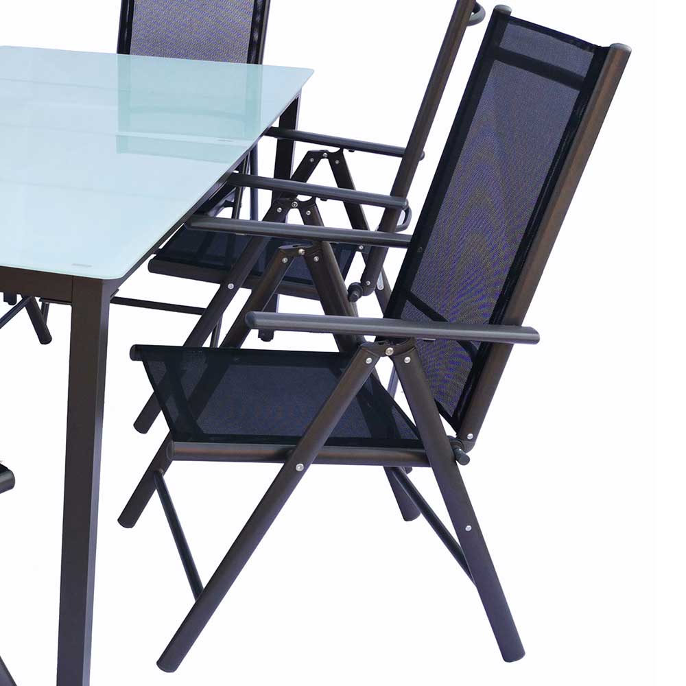 Tisch mit Klappstühlen für den Garten - Anlina (siebenteilig)