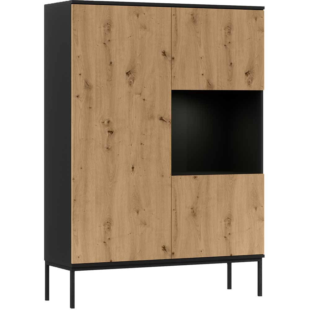Wohnzimmer Highboard in Wildeiche Optik - Cavan