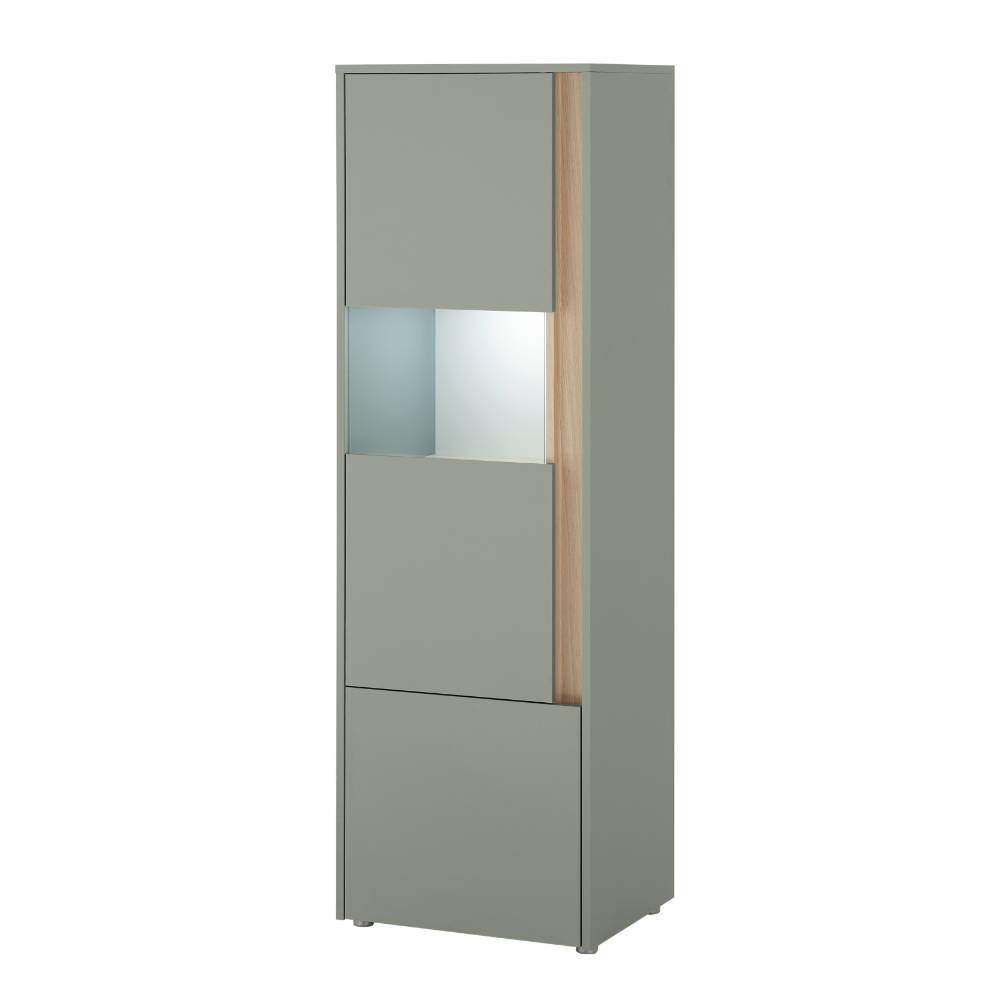 Wohnzimmer Wohnwand Set in Graugrün - Socotta (vierteilig)