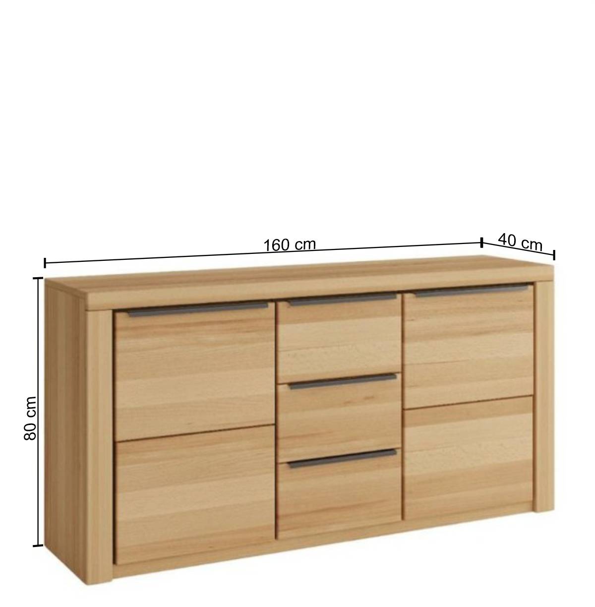 Sideboard in Kernbuche teilmassiv - Bordana