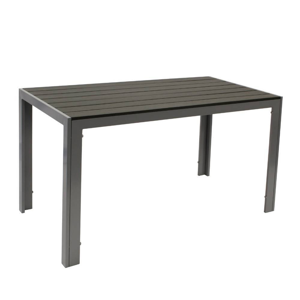 Aluminium Gartentisch mit Kunststoff in Holzoptik - Kurtisma