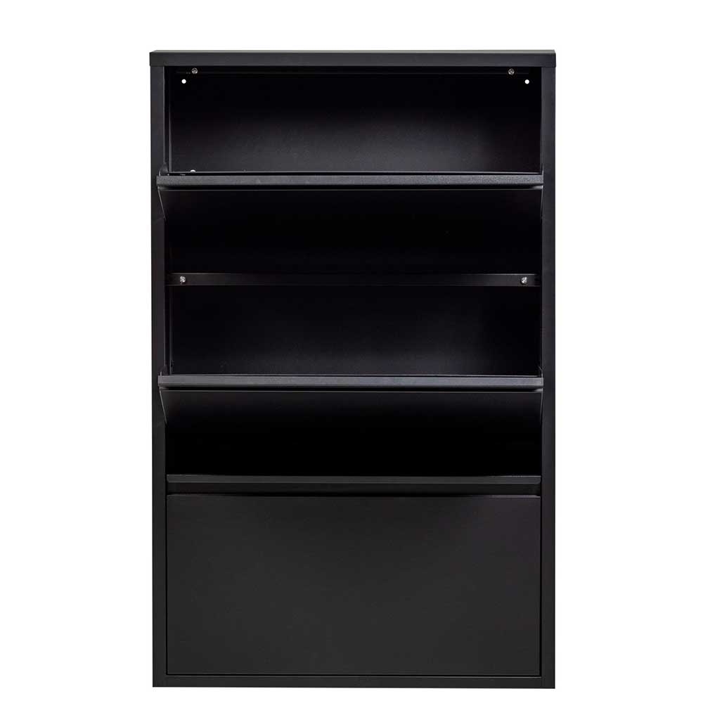 3-Klappen-Schuhschrank in Schwarz - Matic