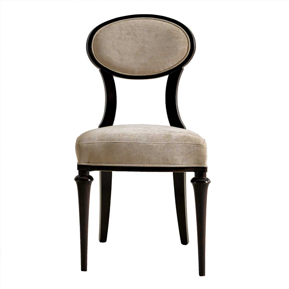 Eleganter Polsterstuhl mit ovaler Medaillon Lehne - Celorma
