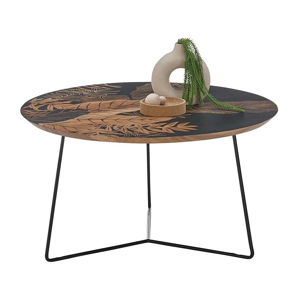 Couchtisch mit Blatt Motiv Druck - Palermo