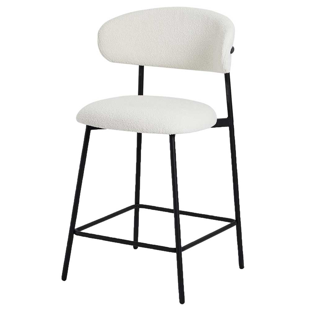Barstühle in Cremeweiß und Schwarz - Bean (2er Set)