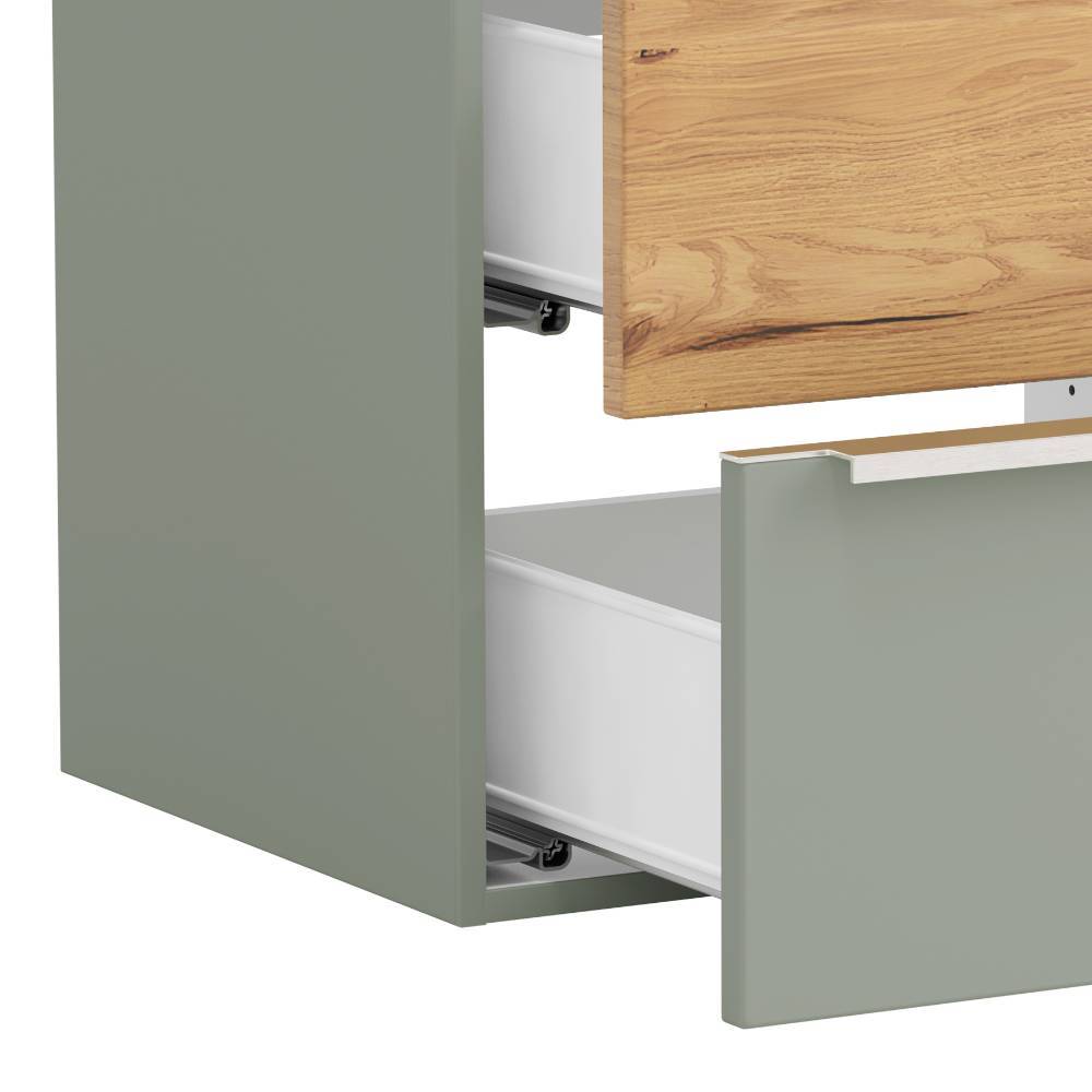 Hängender Bad-Midischrank in Graugrün - Malivtros