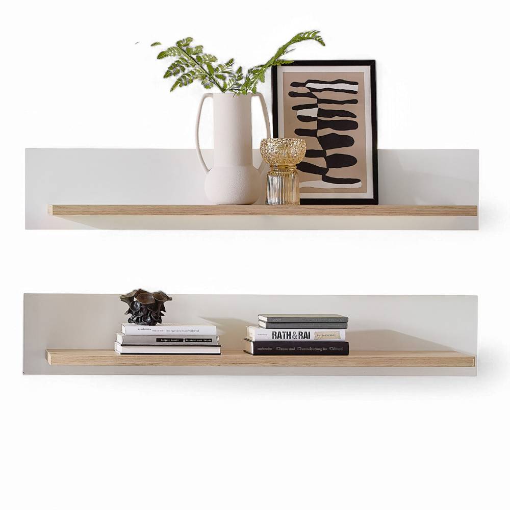 Wandboard Duo in Weiß und Eiche - Patania (2er Set)