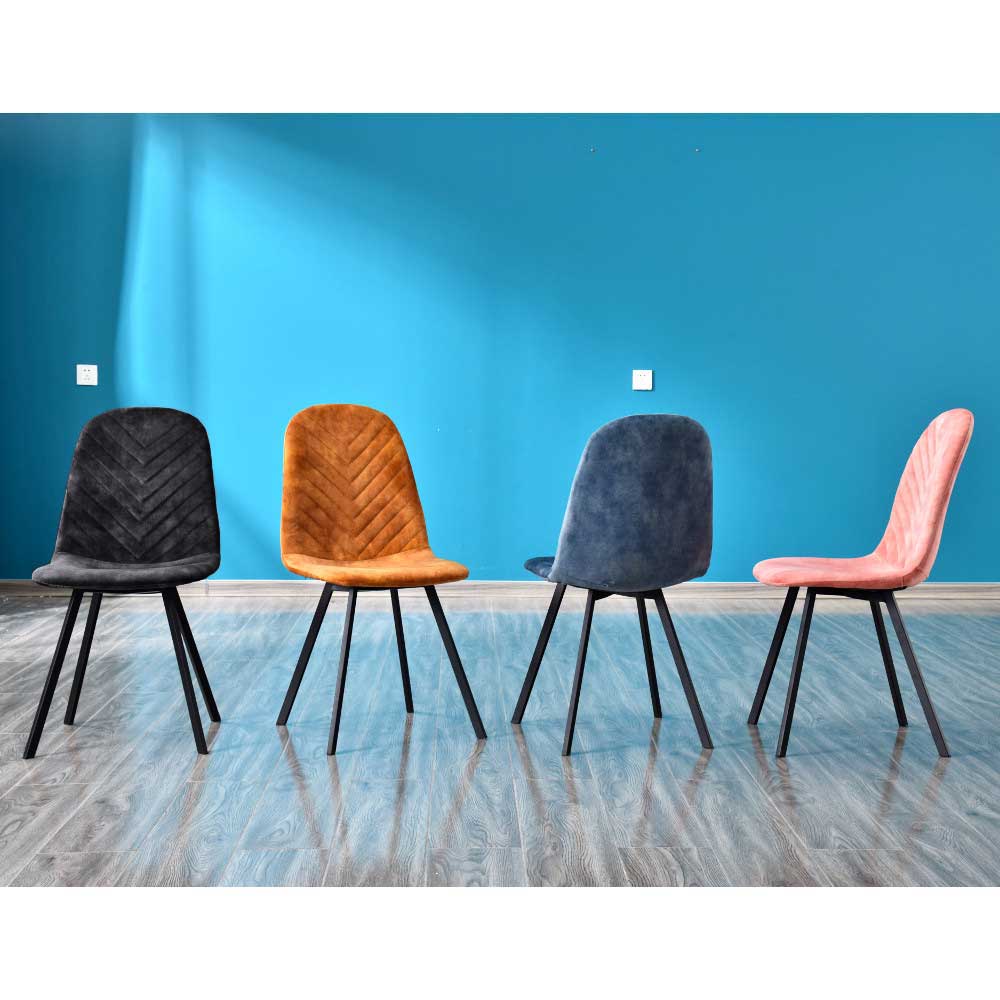 Samt Stühle in Honigfarben Gelb - Pones (4er Set)