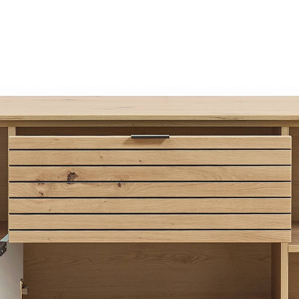 Sideboard in Graugrün und Wildeiche Natur - Halimi
