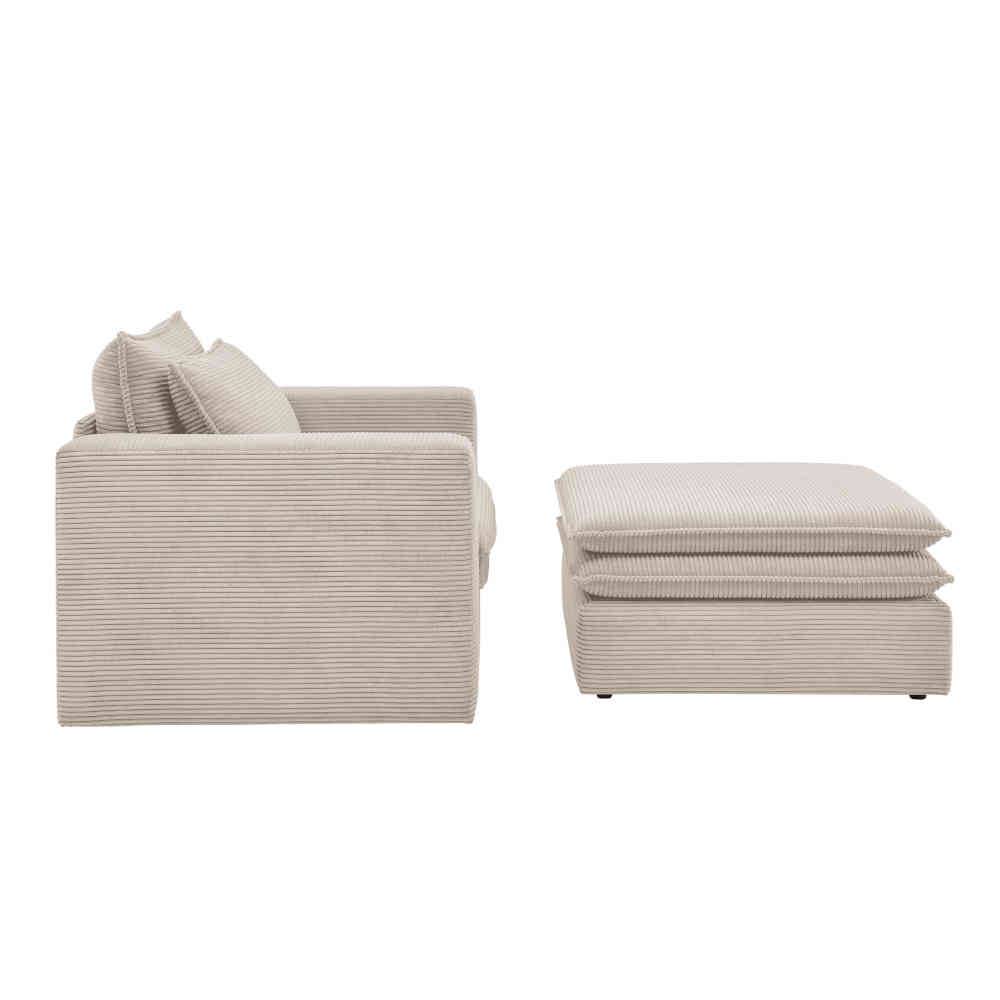 Big Sessel mit Hocker Set - Jony (zweiteilig)