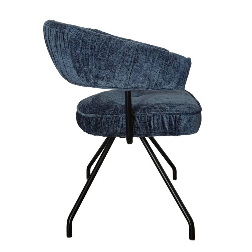 Federkern-Polsterstühle in Blau - Anisa (2er Set)