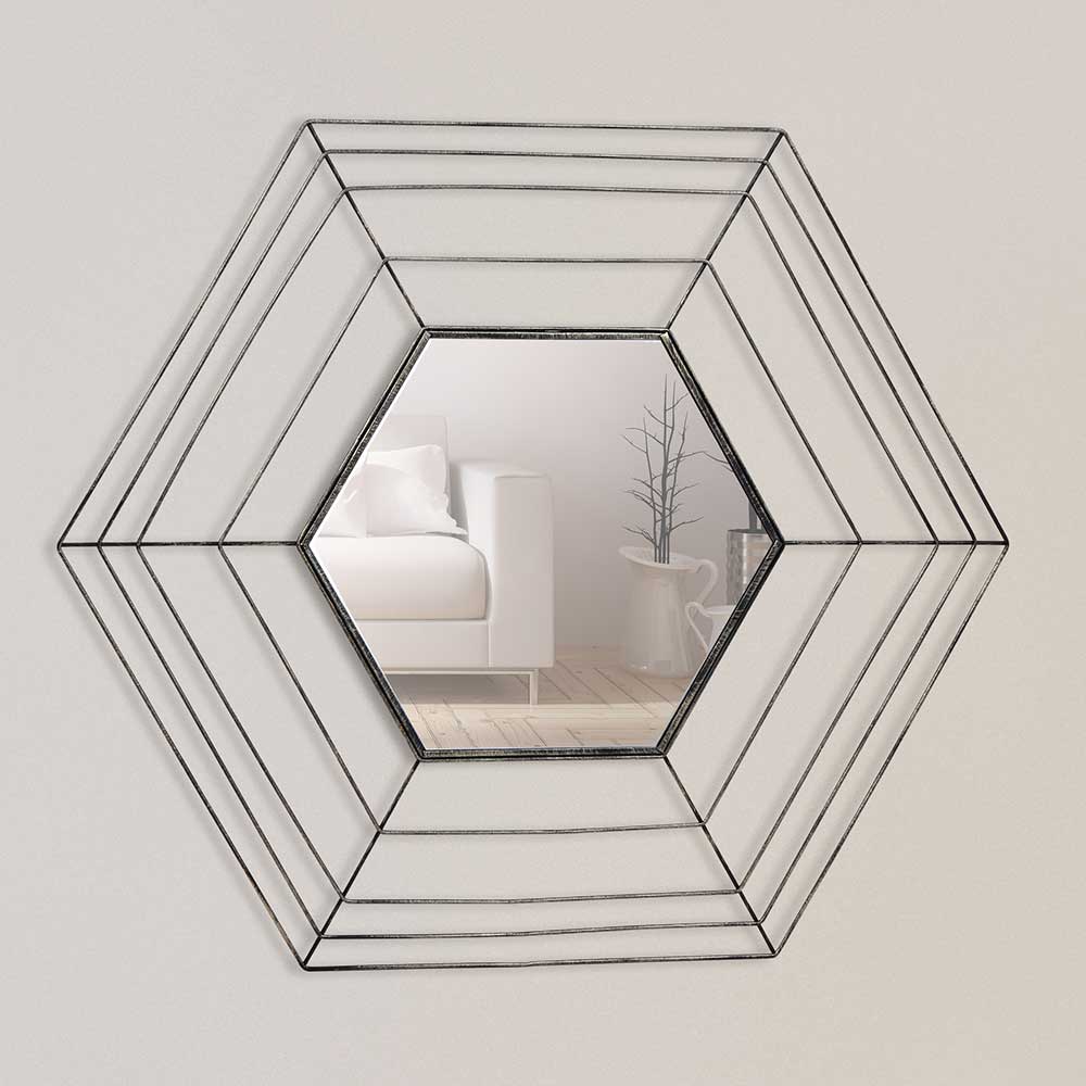 Sechseckiger Spiegel im Spinnweben Design - Vivenda