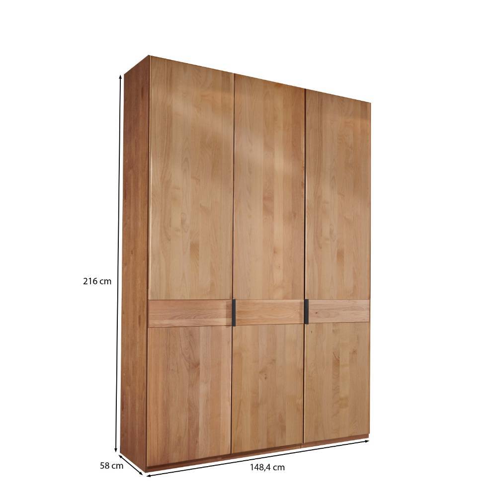 Erlefarbener Schlafzimmer-Kleiderschrank 3-türig - Murray