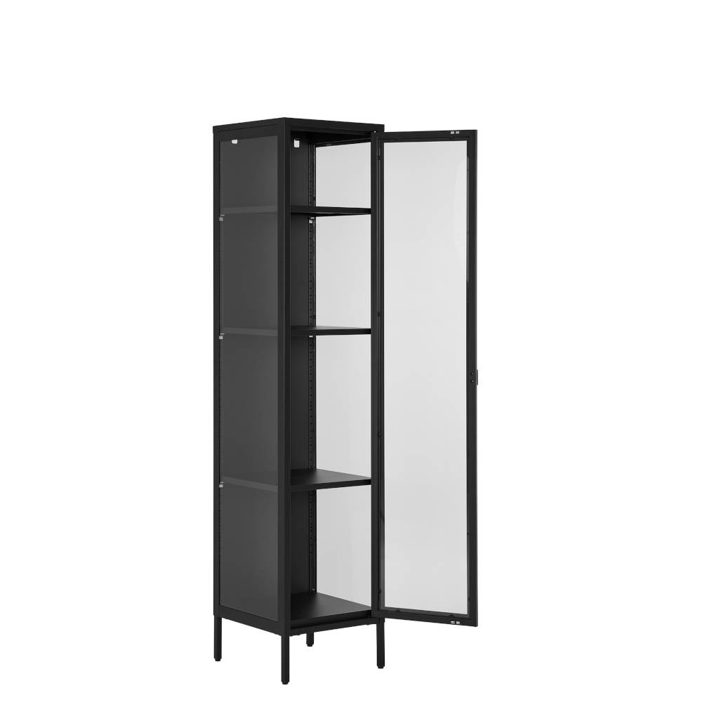 Stahl-Vitrine in Schwarz - Rodicca
