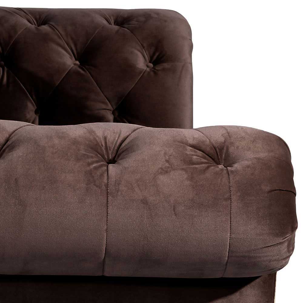 Zweisitzer Sofa in Braun Samtvelours - Lord