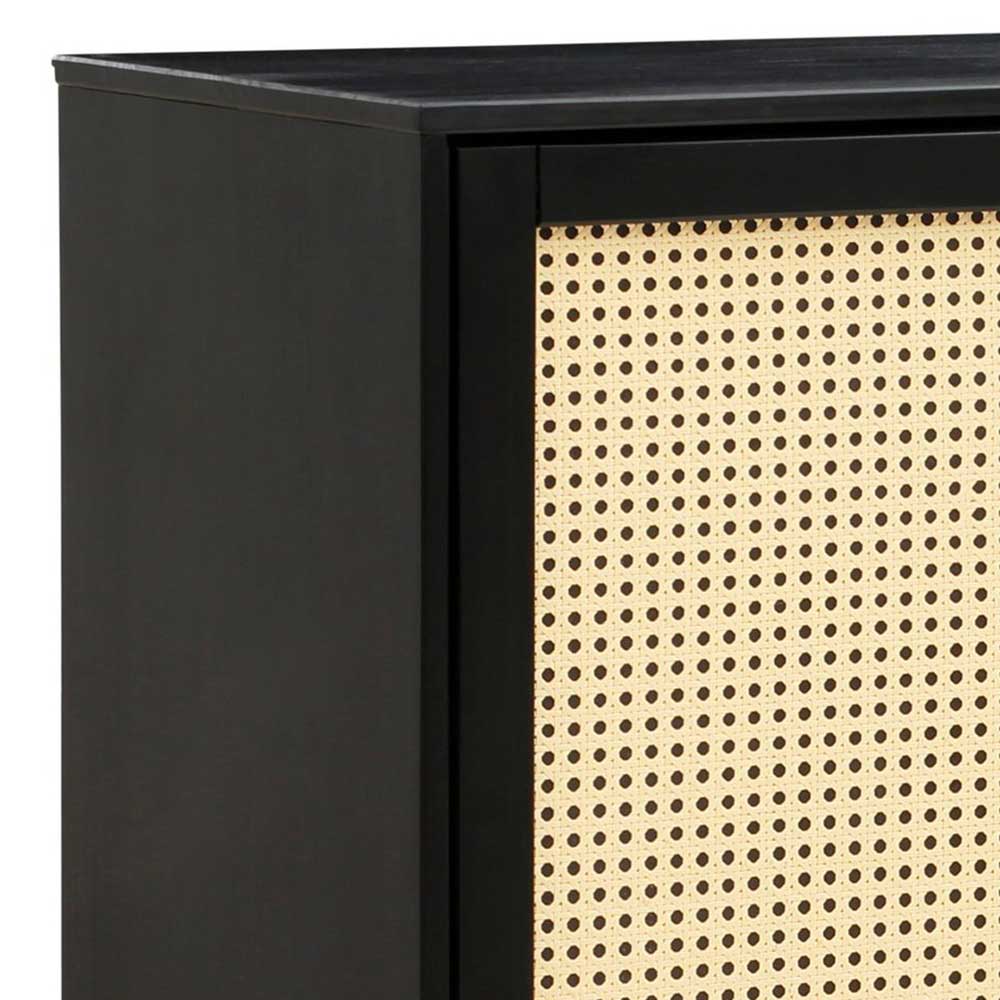 Dunkelbraunes Highboard mit Wiener Geflecht - Santiana