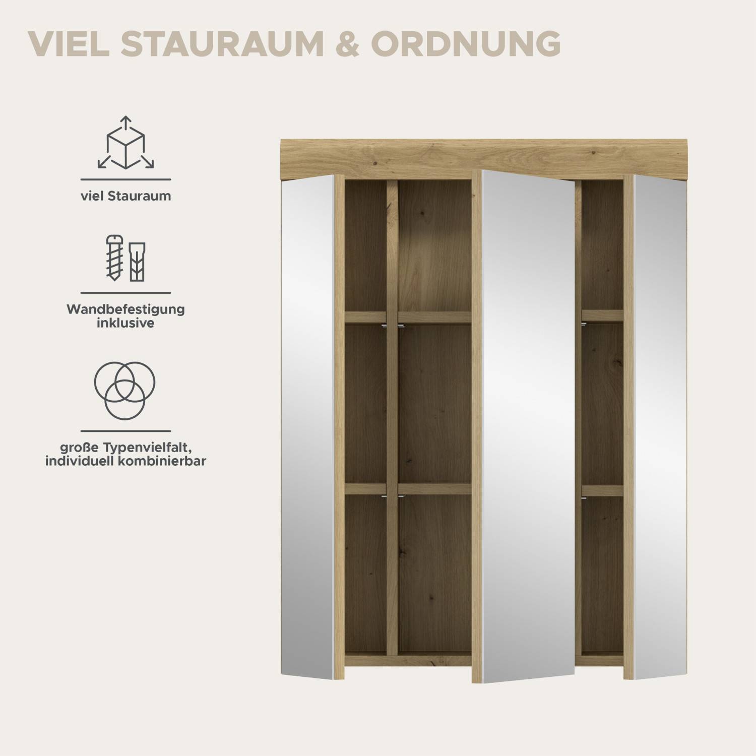 Badschrank mit viel Stauraum, Wandbefestigung und individuellen Kombinationsmöglichkeiten – Lasewood
