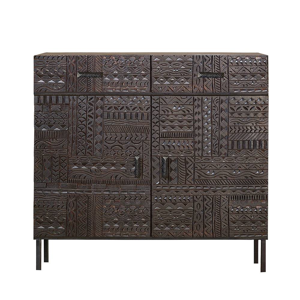 Design Kombi-Kommode in Walnuss Braun - Solu