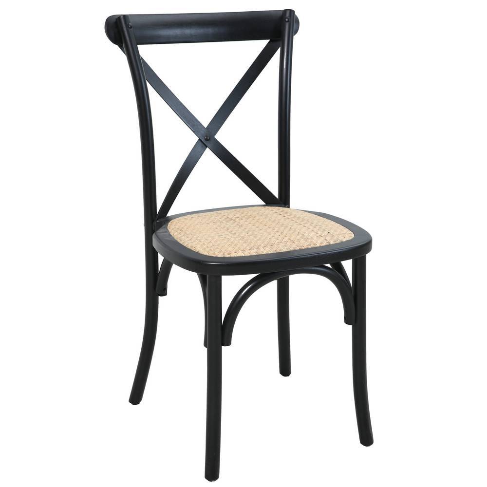Bistrostühle mit Rattangeflecht Sitz - Sandi (2er Set)