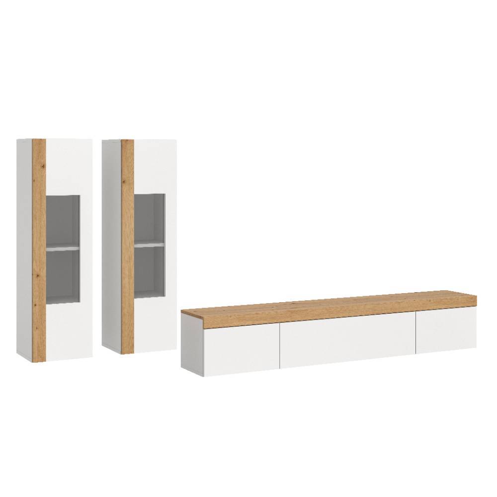 TV Lowboard & Vitrinen Duo Set - Ravaro (dreiteilig)