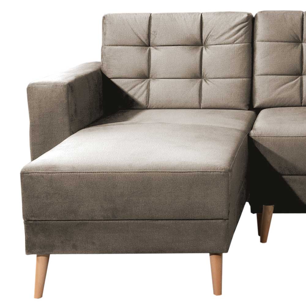 Hellbraunes Ecksofa mit Schlaffunktion - Monja
