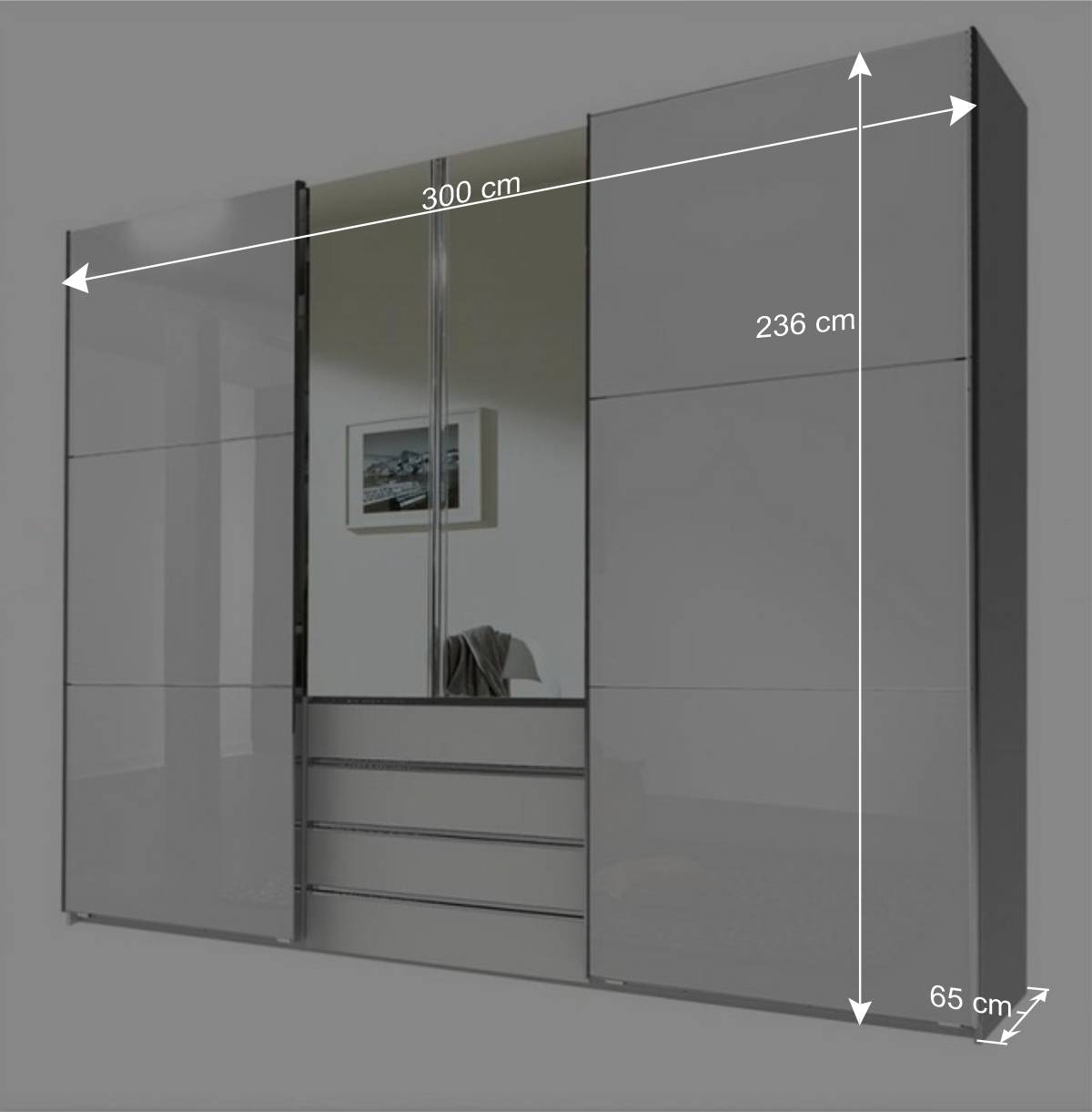 Design Schlafzimmerschrank mit viel Stauraum - Gastruna