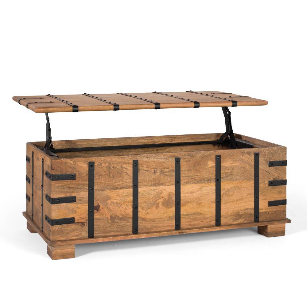 Truhen-Couchtisch mit hochklappbarer Tischplatte - Clipper