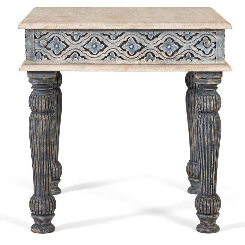 Boho Couchtisch in Blaugrau Grau - Ulcaro