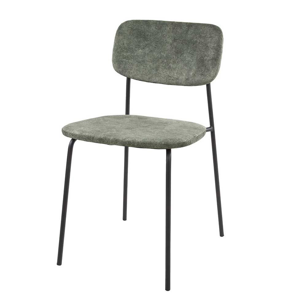 Retrodesign Stühle in Dunkelgrün Samt - Jesafina (4er Set)