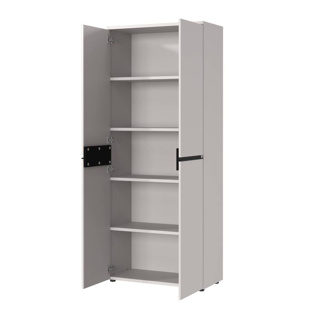 Aktenschrank in Hellgrau mit Schwarz - Great