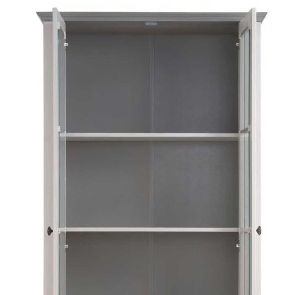 Modern Country Vitrine in Weiß mit Grau - Sumatra