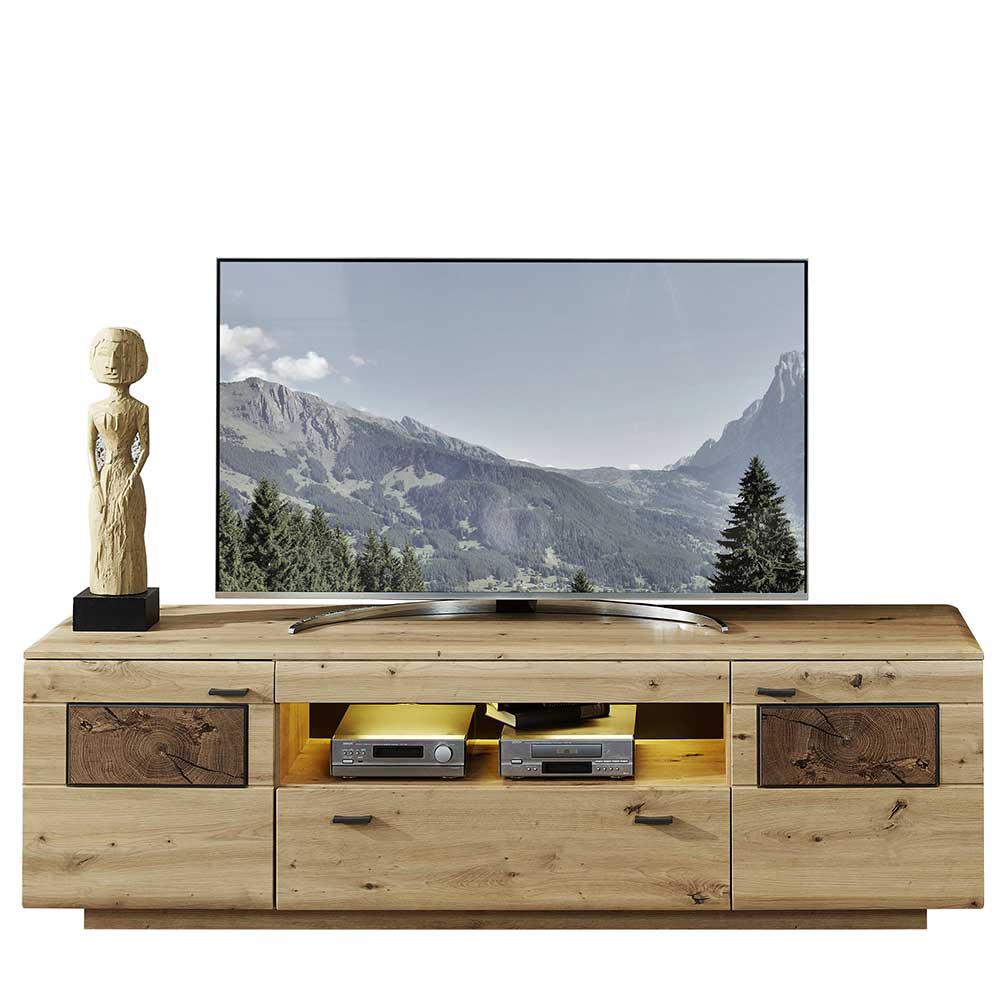 Modernes TV Lowboard in Holzoptik Wildeiche - Iniaco