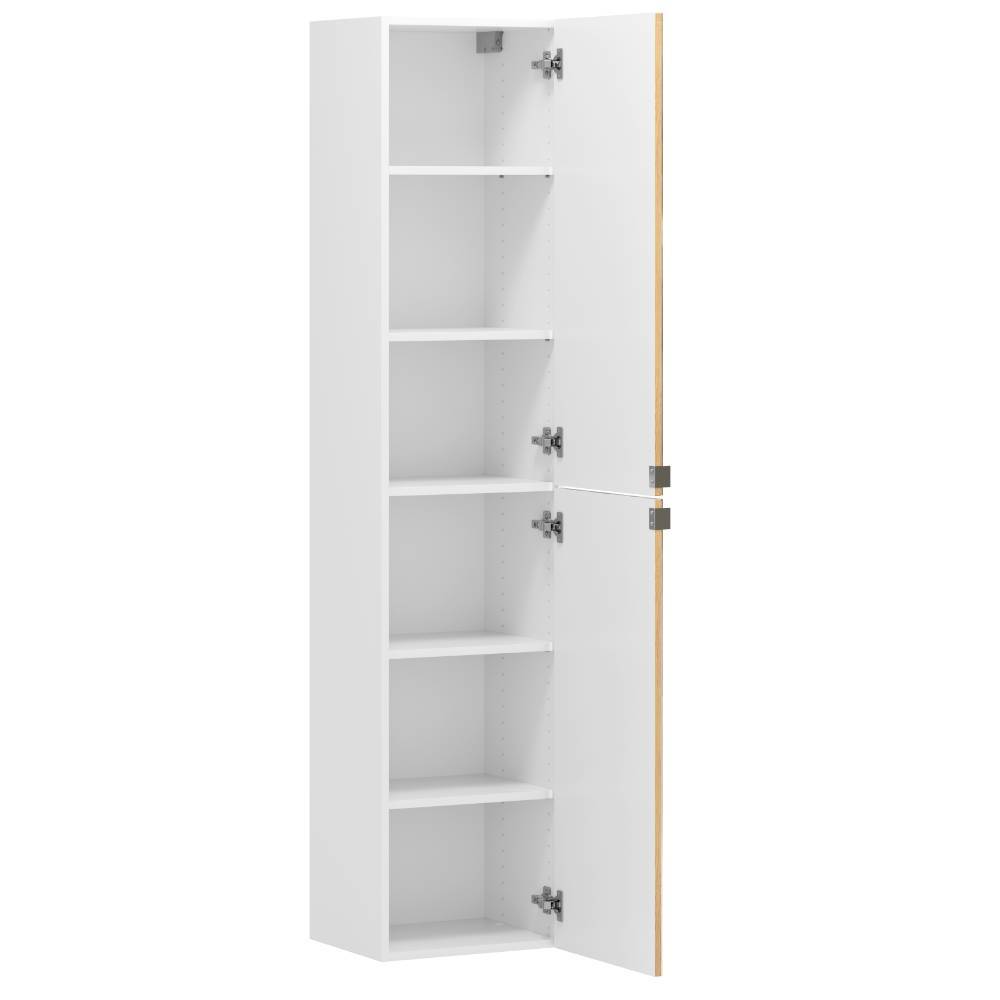 Bad-Hochschrank mit Spiegeltüren in Mattweiß - Yvonja