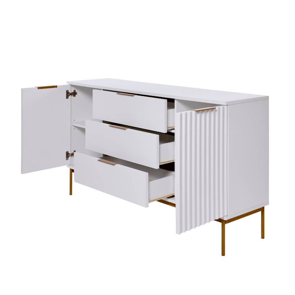 Design-Sideboard in Weiß und Gold - Varrion