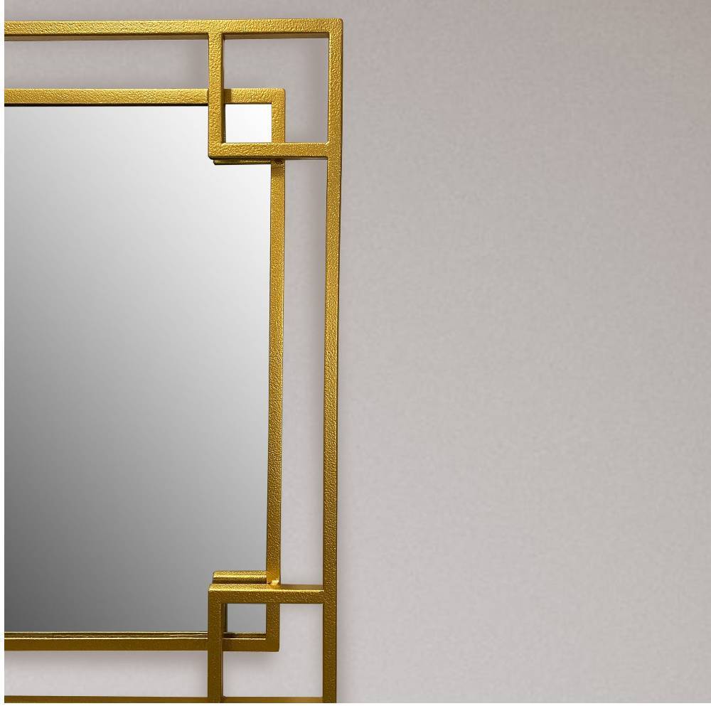 Wandspiegel mit Metallrahmen in Gold - Vulcanos