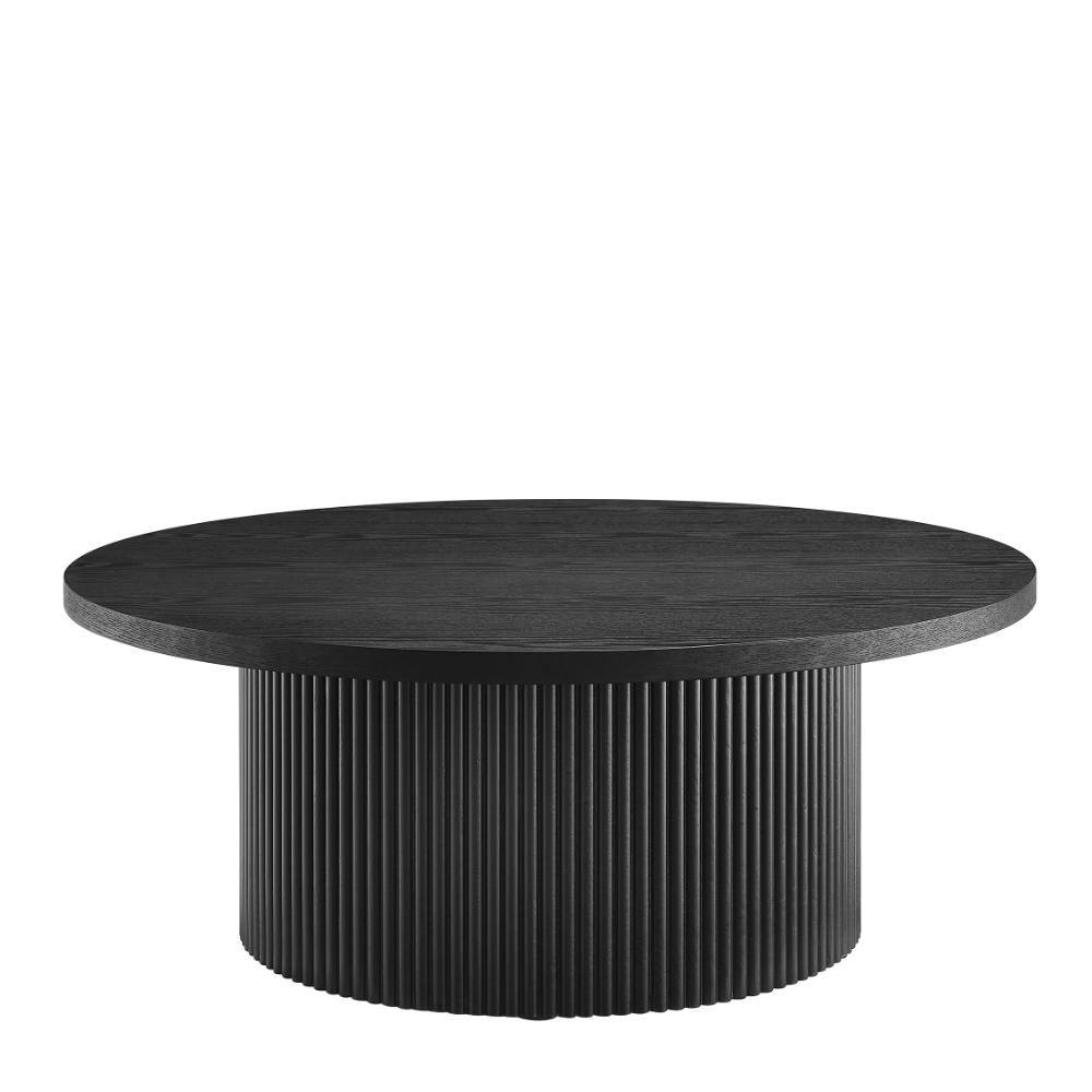 Schwarzer Couchtisch mit runder Platte - Jacly