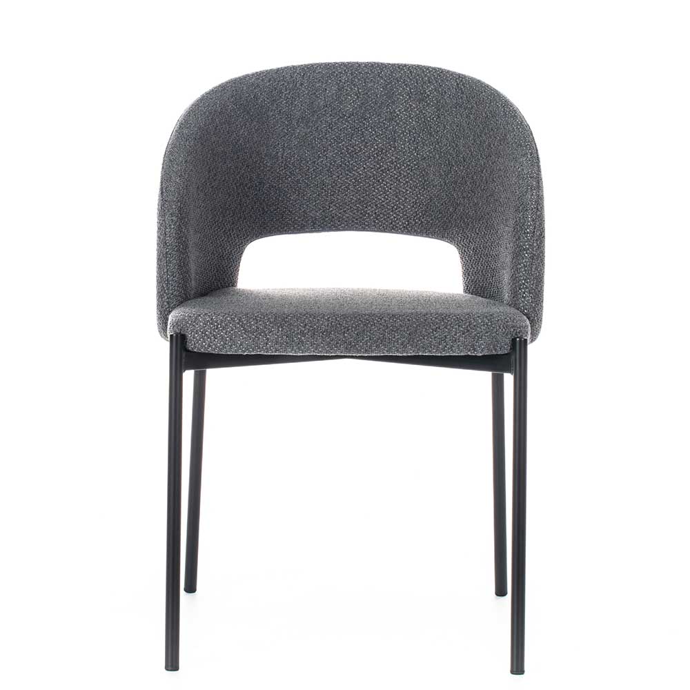 Stühle aus Strukturstoff Grau - Makimona (2er Set)