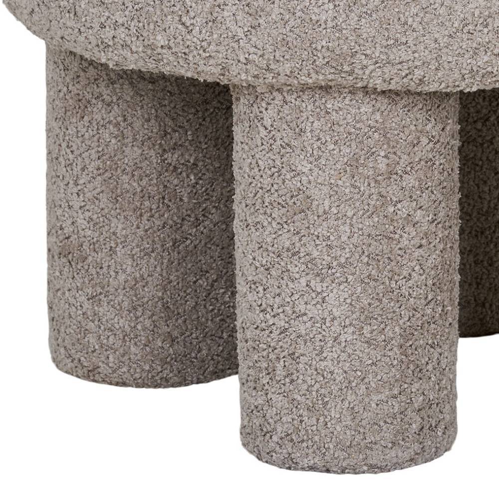 Polsterhocker in Hellgrau Boucle - Pandorra