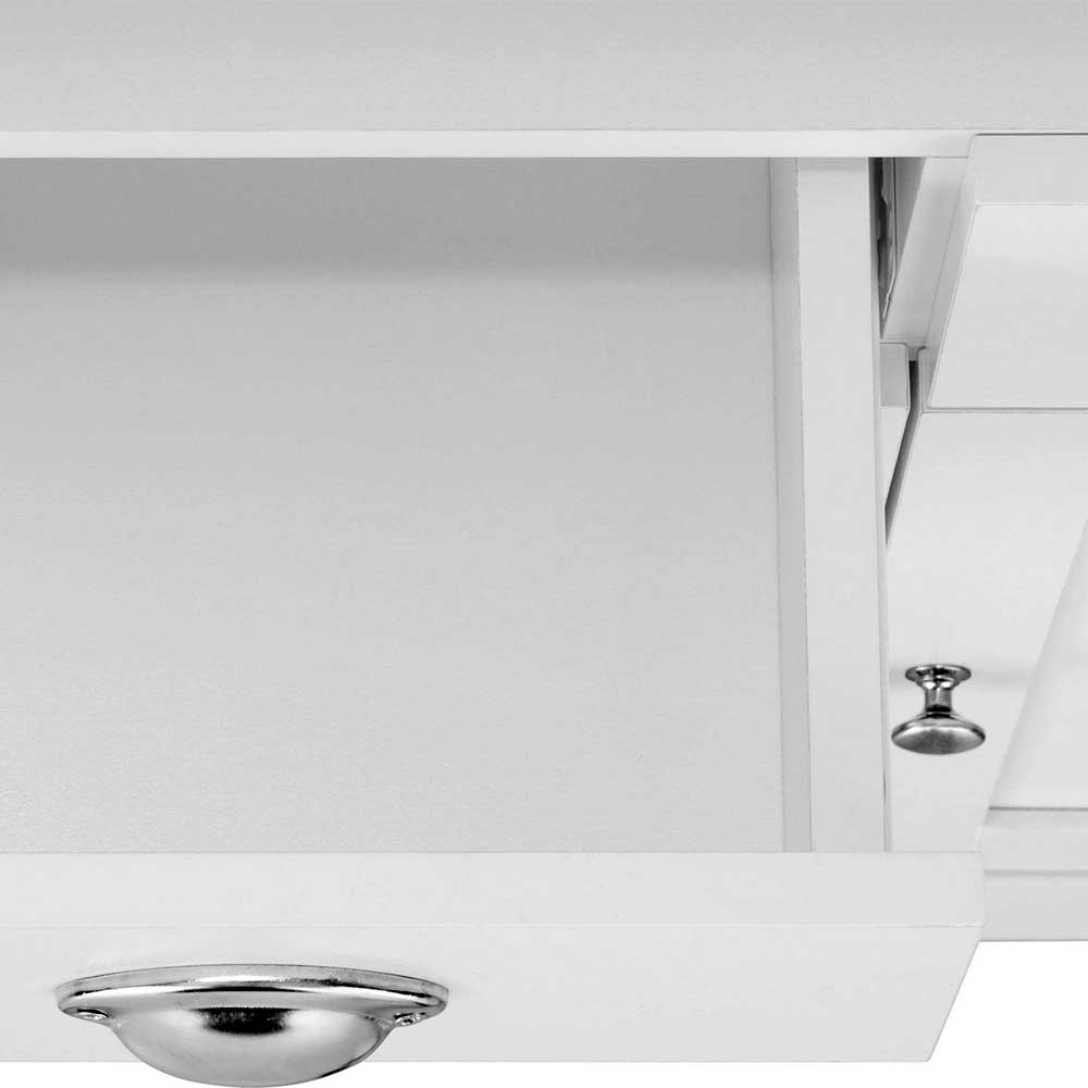 60x121x30 Weißer Badschrank mit Metallgriffen - Gorgona
