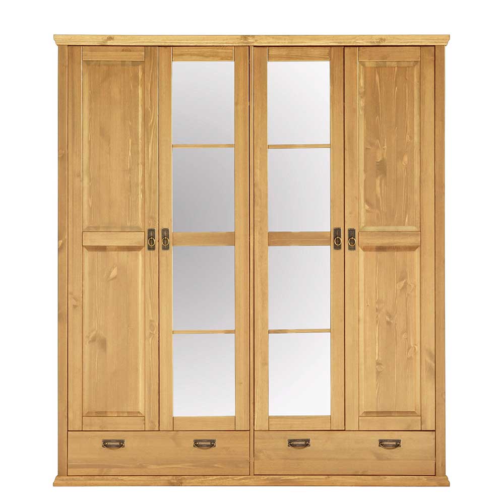 Massivholz Schlafzimmerschrank mit Spiegeln - Inhusa