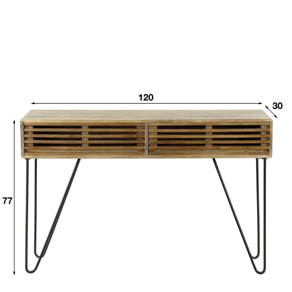 Konsolentisch mit Haarnadel Beinen 120x77x30 cm - Baina