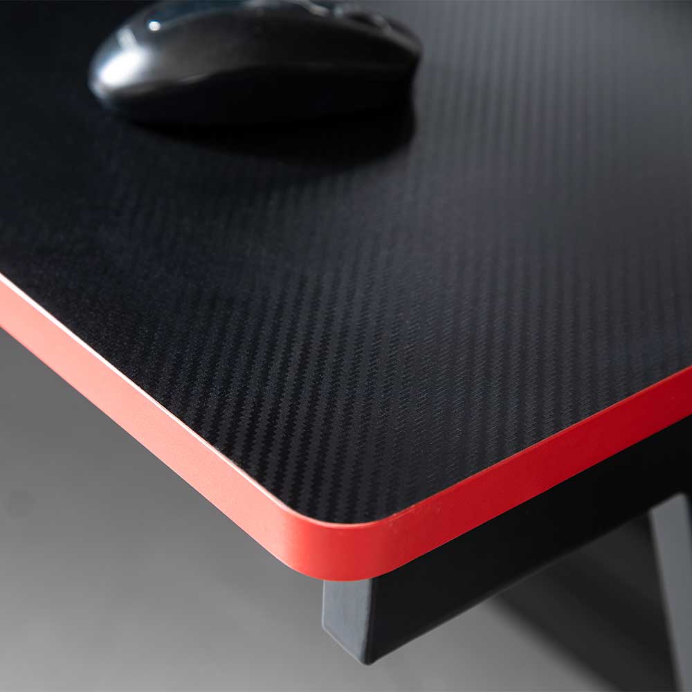 Gamer PC Tisch in Schwarz mit Rot - Dicampo
