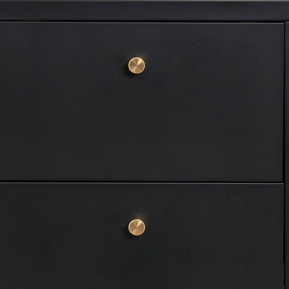 Nachtkommode in Schwarz mit Gold - Singular