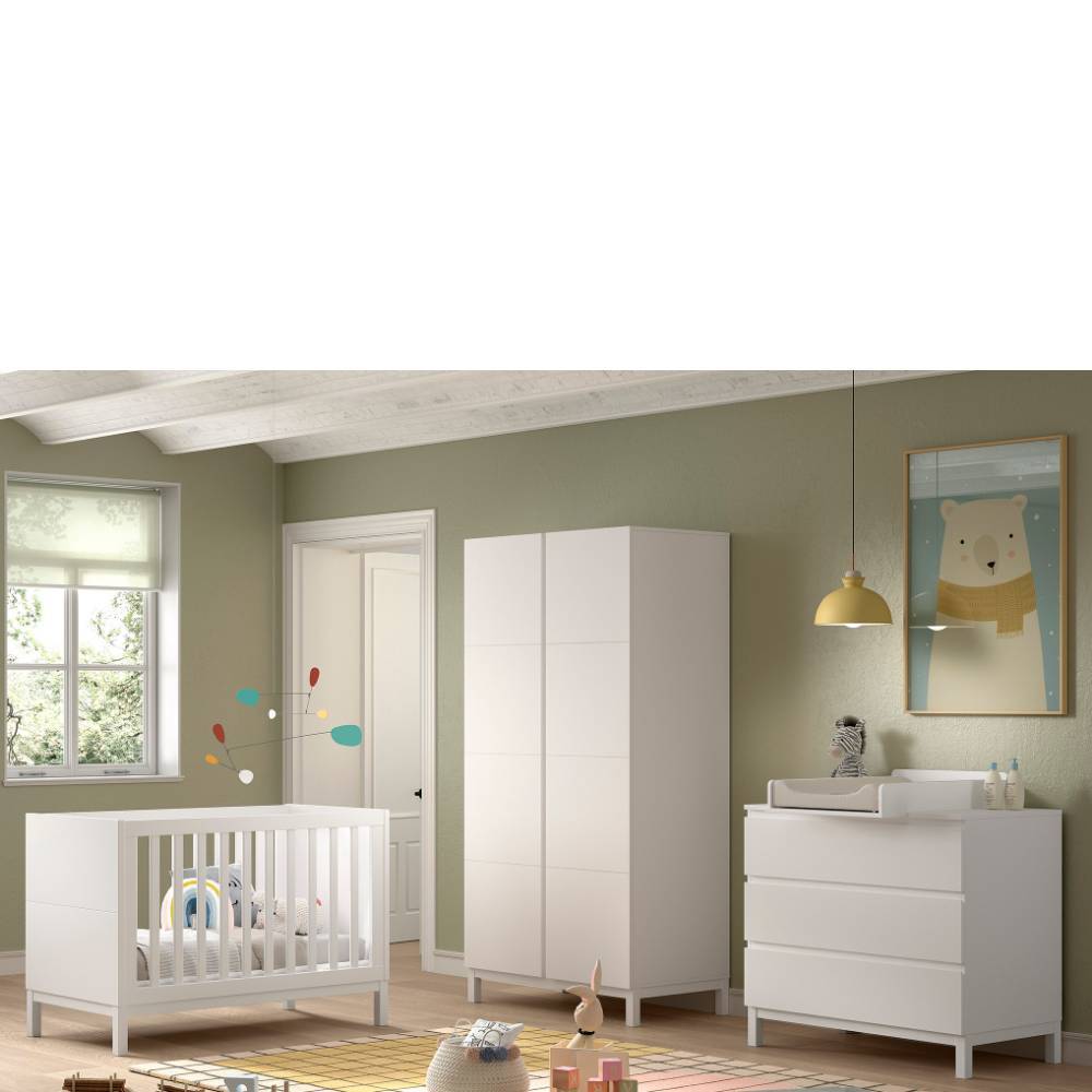 Babyzimmermöbel Set mit 60x120 Bett - Crocinol (dreiteilig)