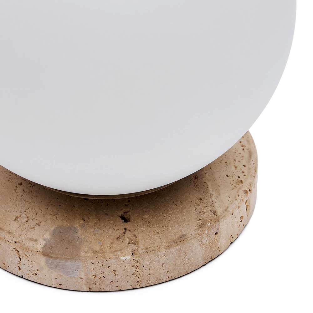 Kugel Tischlampe aus Milchglas Weiß - Zadura