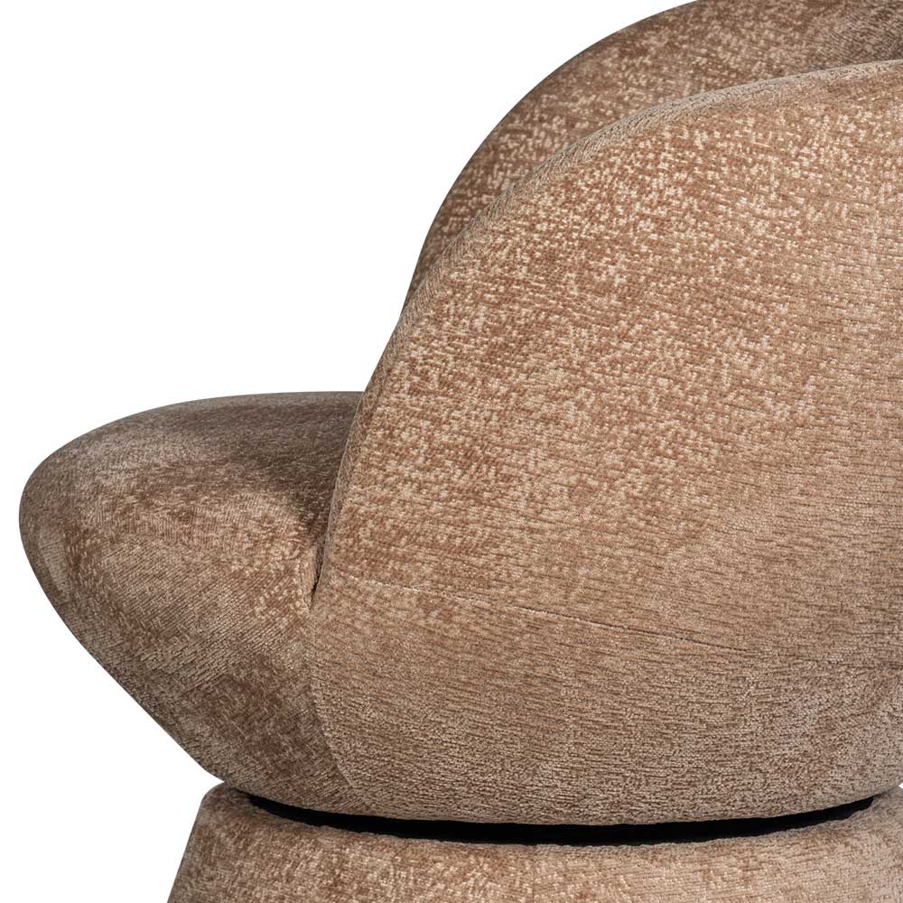 Drehbarer Sessel mit Chenille Bezug in Beige - Lescalier