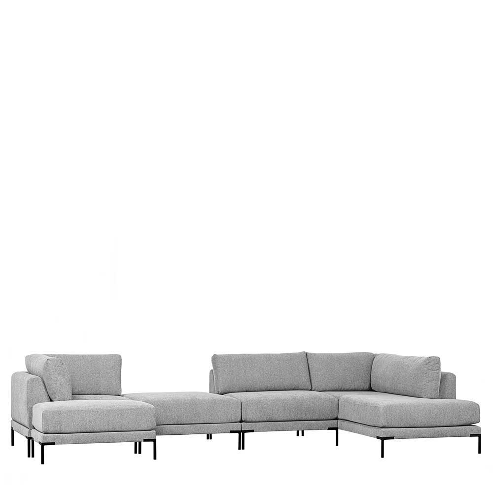 Modulares Sofa Lounge links in Hellgrau - Horedion