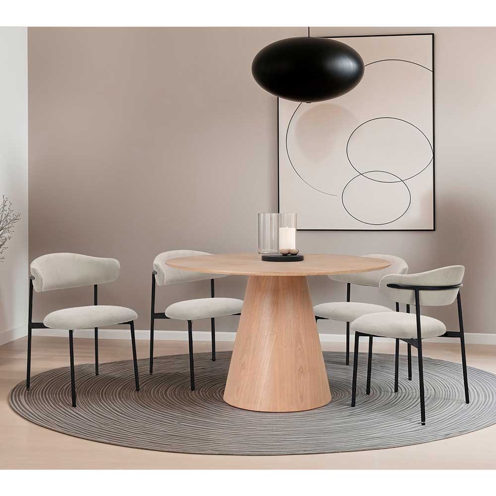 Polsterstühle in Taupe Strukturstoff - Filmau (2er Set)