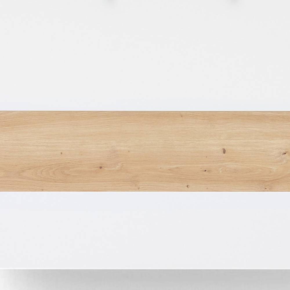 80cm breites Garderobenpaneel in Weiß und Eiche - Anesto